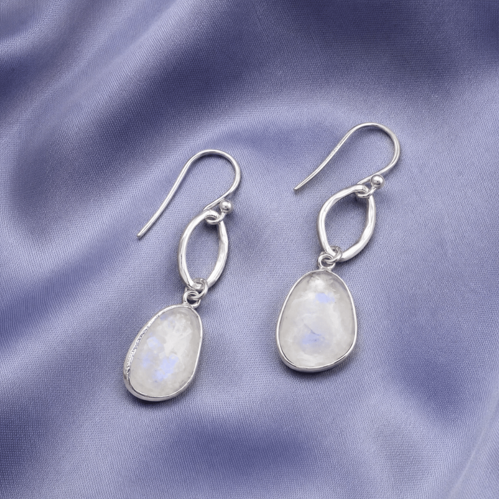Rainbow Moonstone Drop Earrings