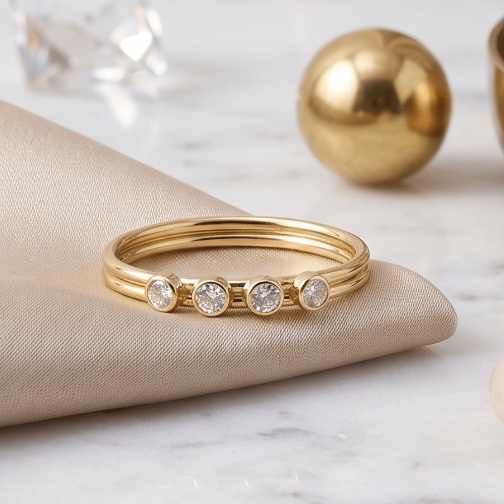 14/20 Gold Filled CZ Double Wire Ring