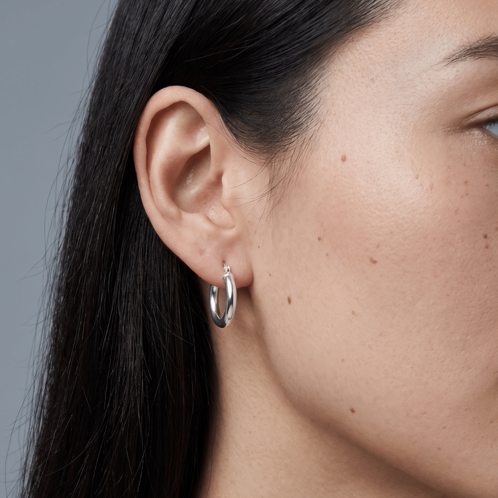 3mm x 15mm Round Click Hoop Earrings