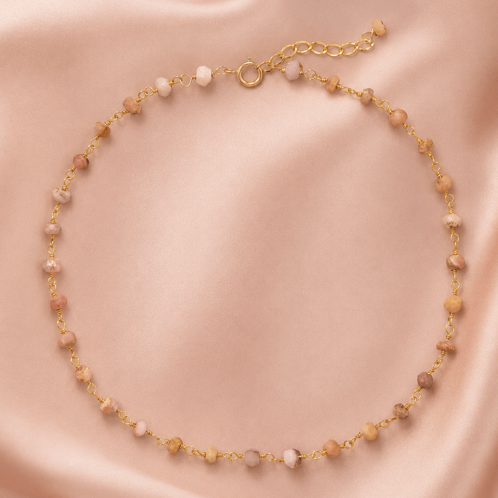 9.5" + 1" 14 Karat Gold Plated Bead Anklet
