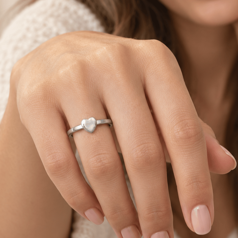 Small Polished Heart Ring