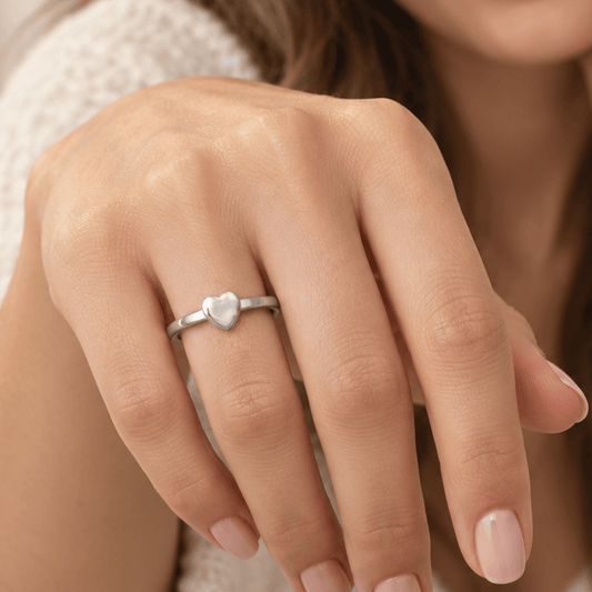 Small Polished Heart Ring