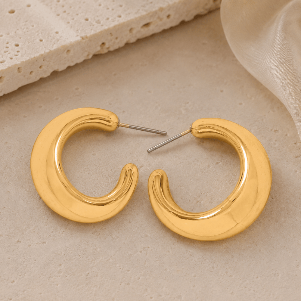 Puffy 3/4 Fashion Hoop Earrings