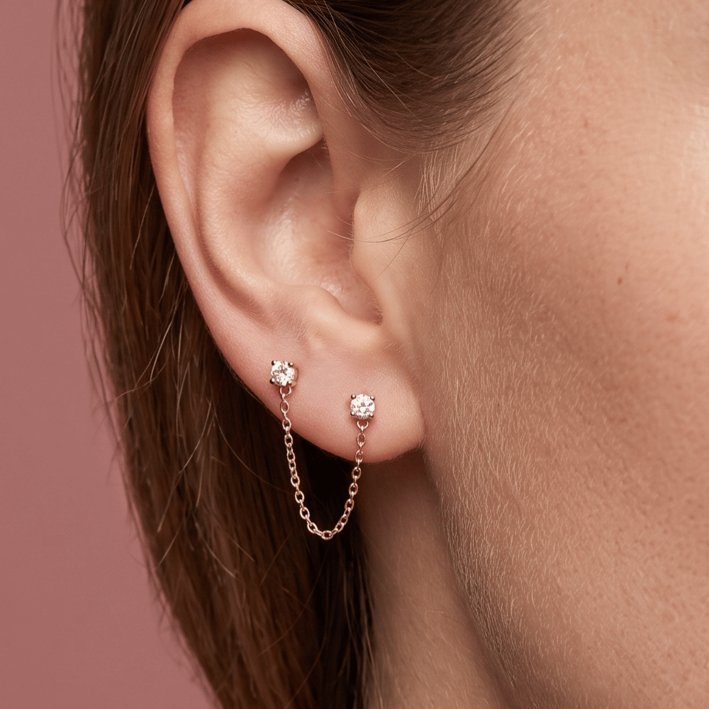Double Post Crystal Earrings