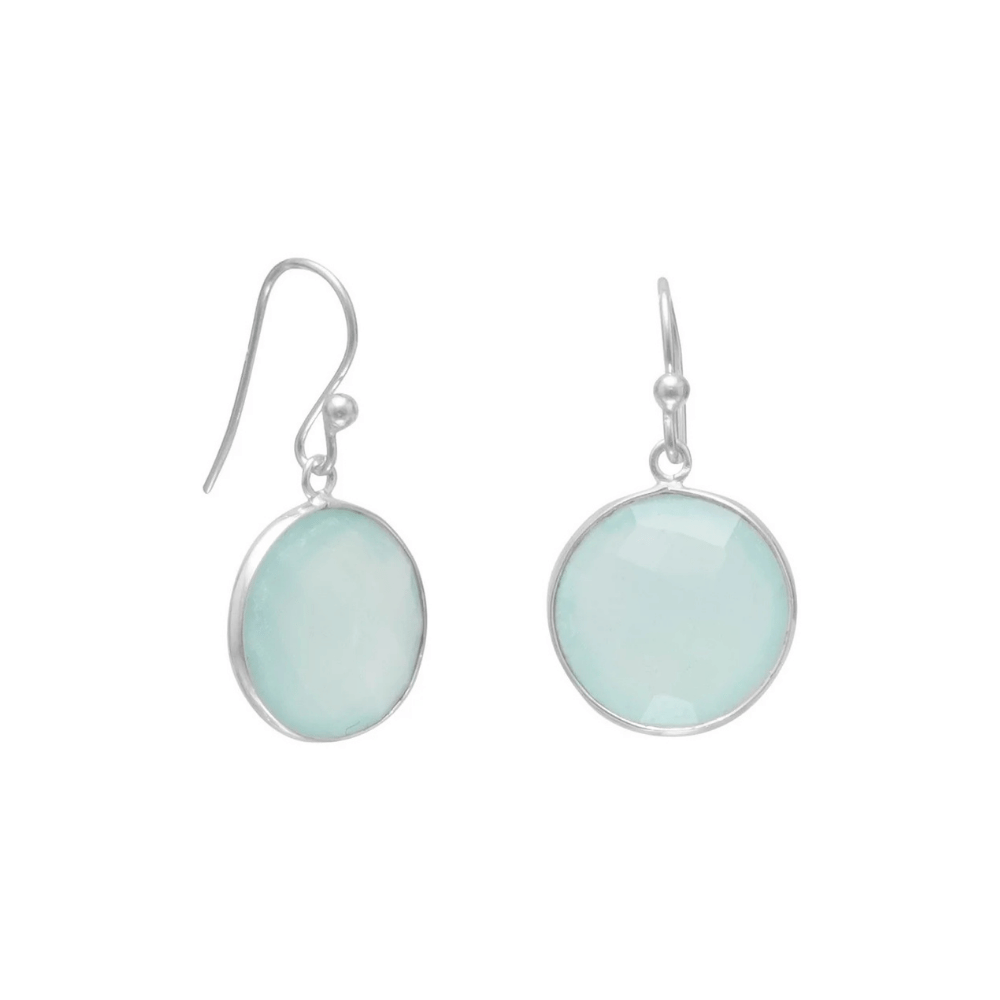 Faceted Sea Green Chalcedony Earrings