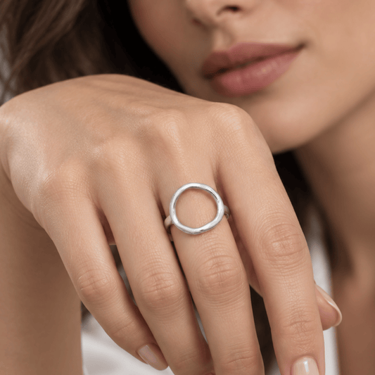 Textured Open Circle Ring