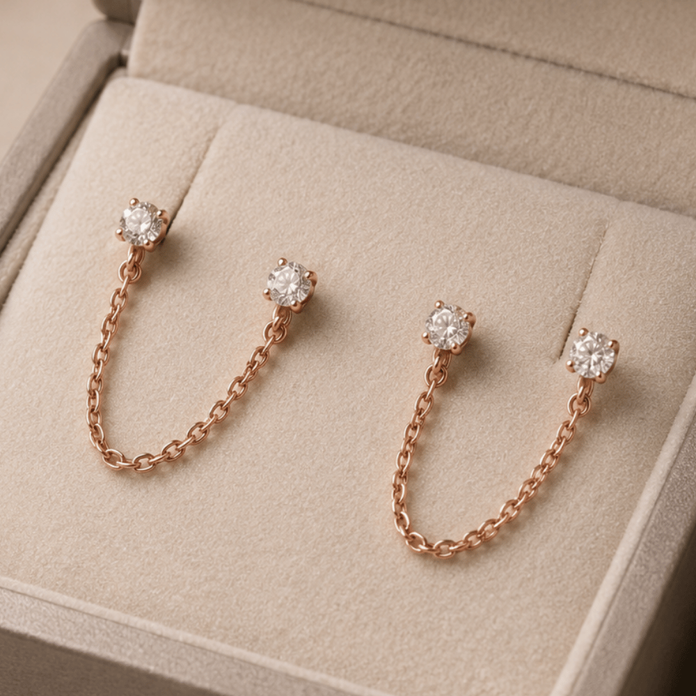 Double Post Crystal Earrings