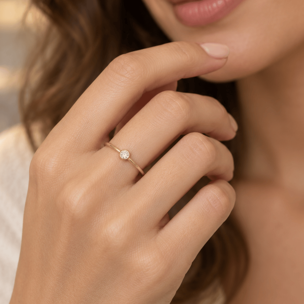 14/20 Gold Filled 2mm Lab Grown Diamond Ring