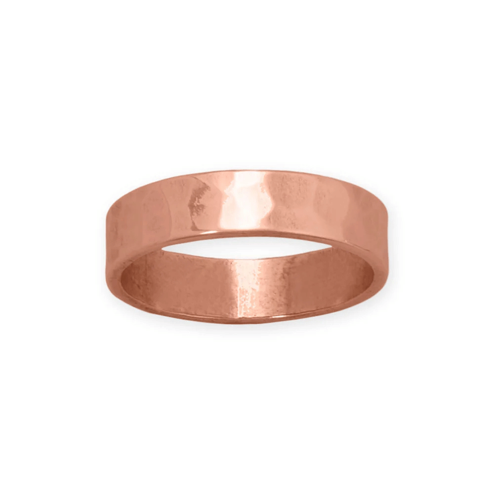 Solid Copper Hammered Ring