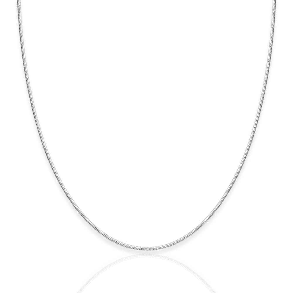 925 Sterling Silver Rhodium Plated Snake Chain Necklace - 1mm