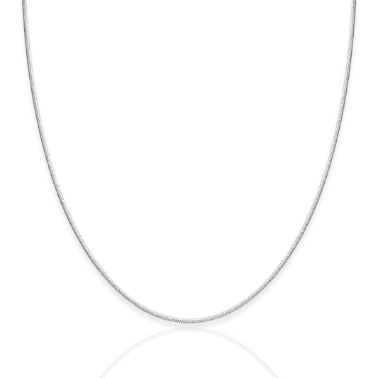 925 Sterling Silver Rhodium Plated Snake Chain Necklace - 1mm