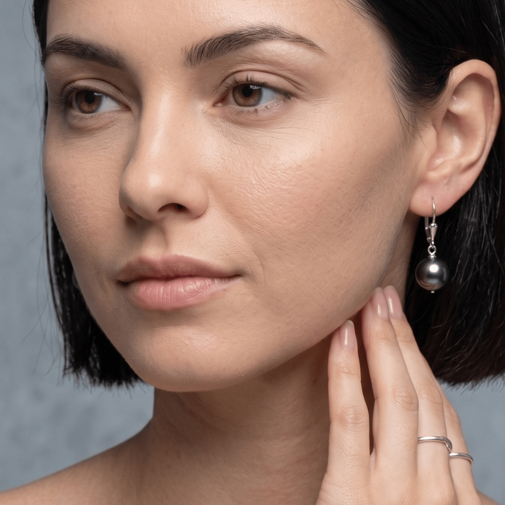 8-9mm Peacock Cultured Freshwater Pearl Earrings