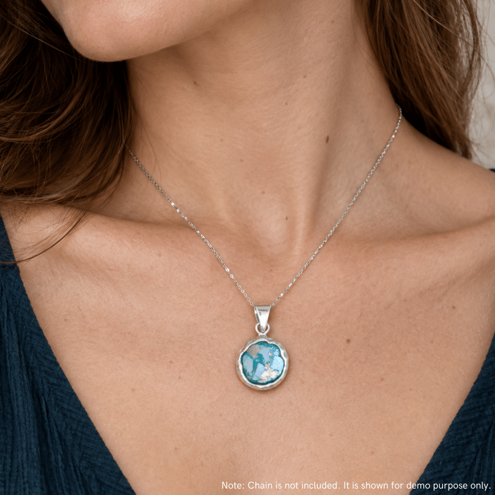11mm Round Roman Glass Pendant
