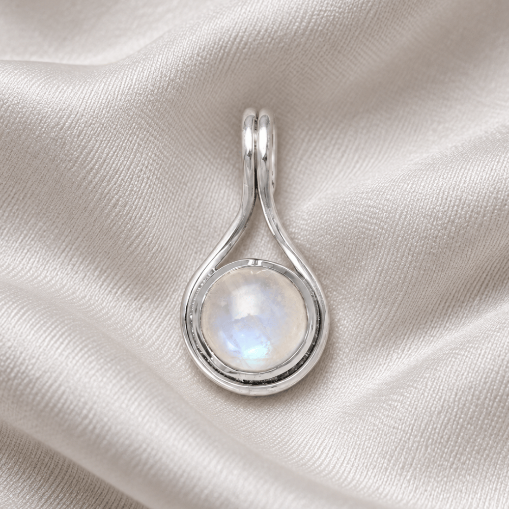 Round Rainbow Moonstone Slide
