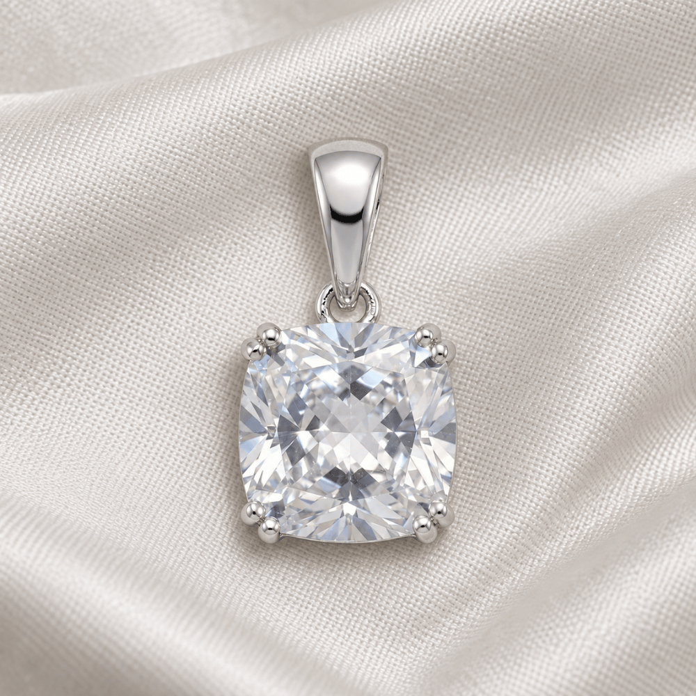 Cushion Cut CZ and Filigree Pendant