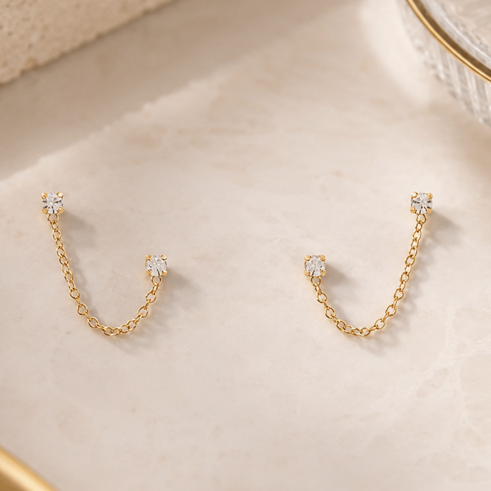 Double Post Crystal Earrings