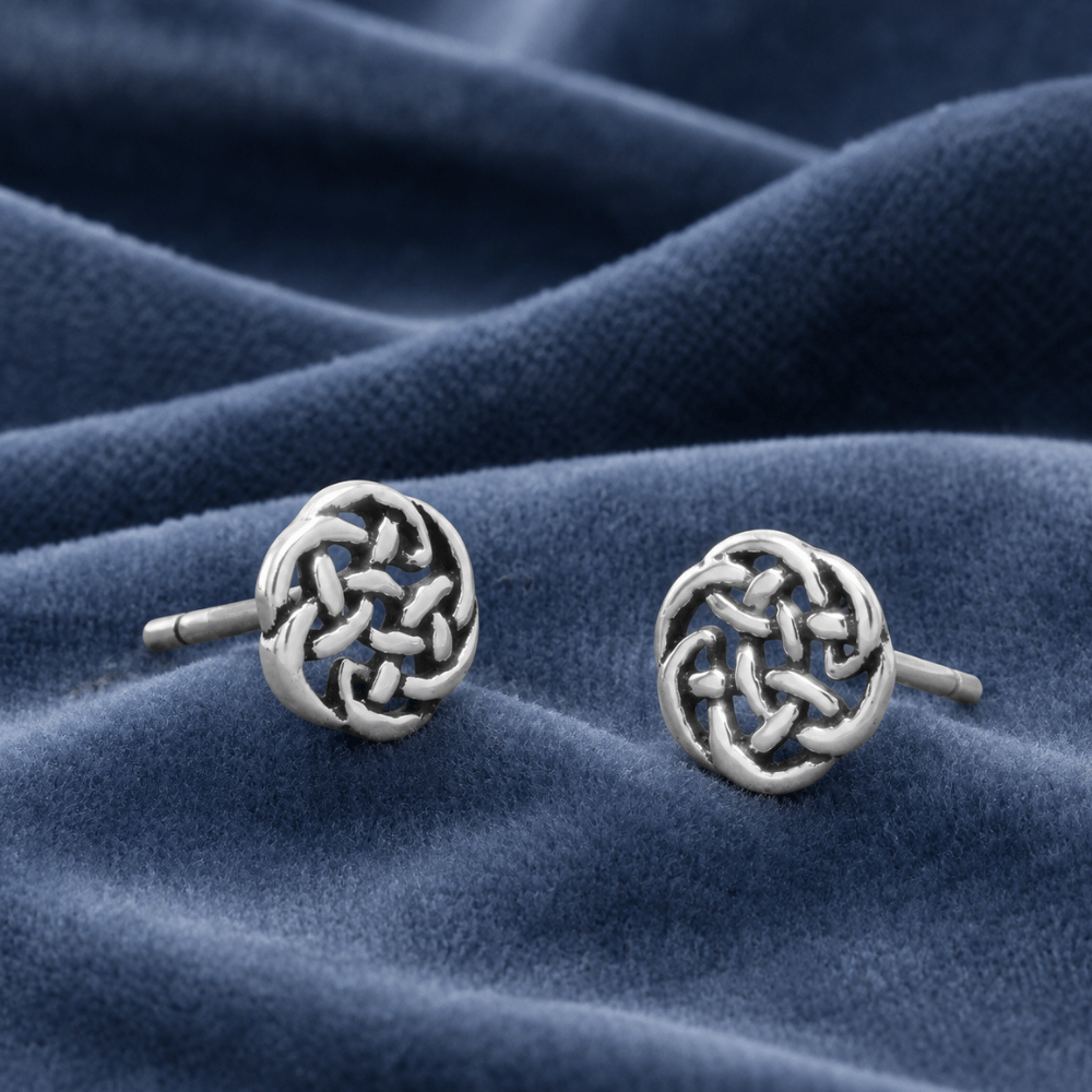 Small Oxidized Celtic Stud Earrings