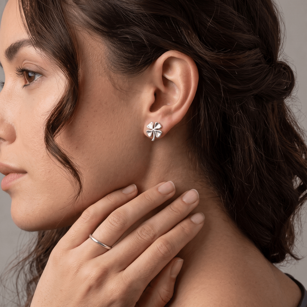 Four Leaf Clover Stud Earrings