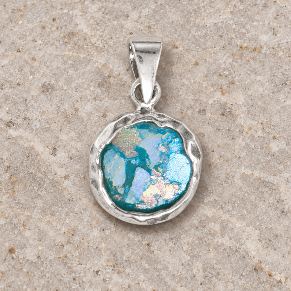 11mm Round Roman Glass Pendant