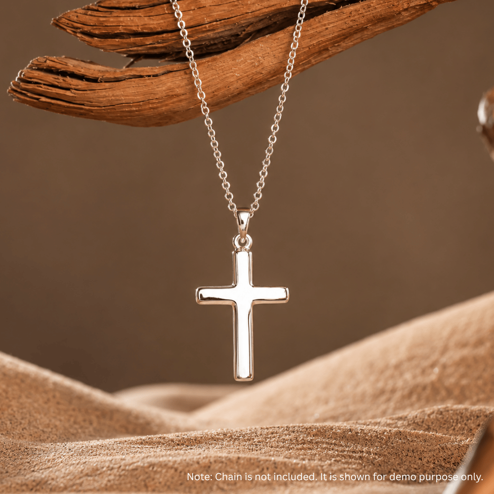 Plain Polished Cross Pendant - view 2