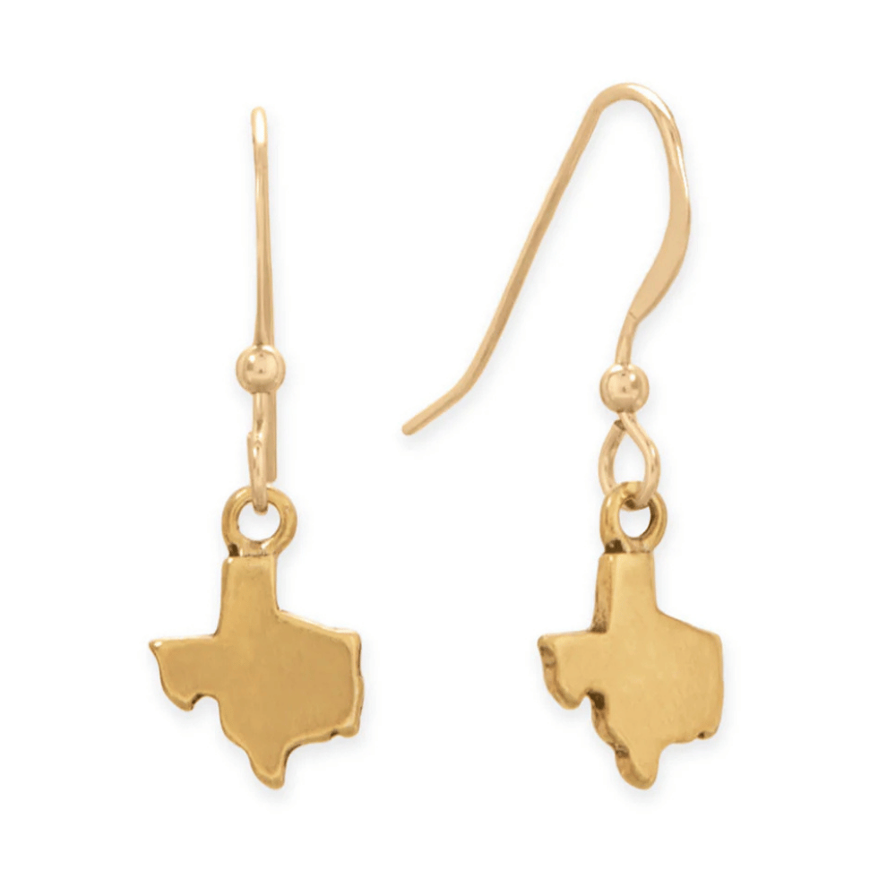 Small Antique Texas State French Wire Earrings