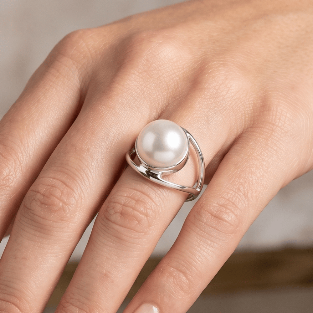 Cultured Freshwater Pearl Open Band Ring