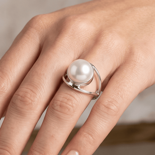 Cultured Freshwater Pearl Open Band Ring