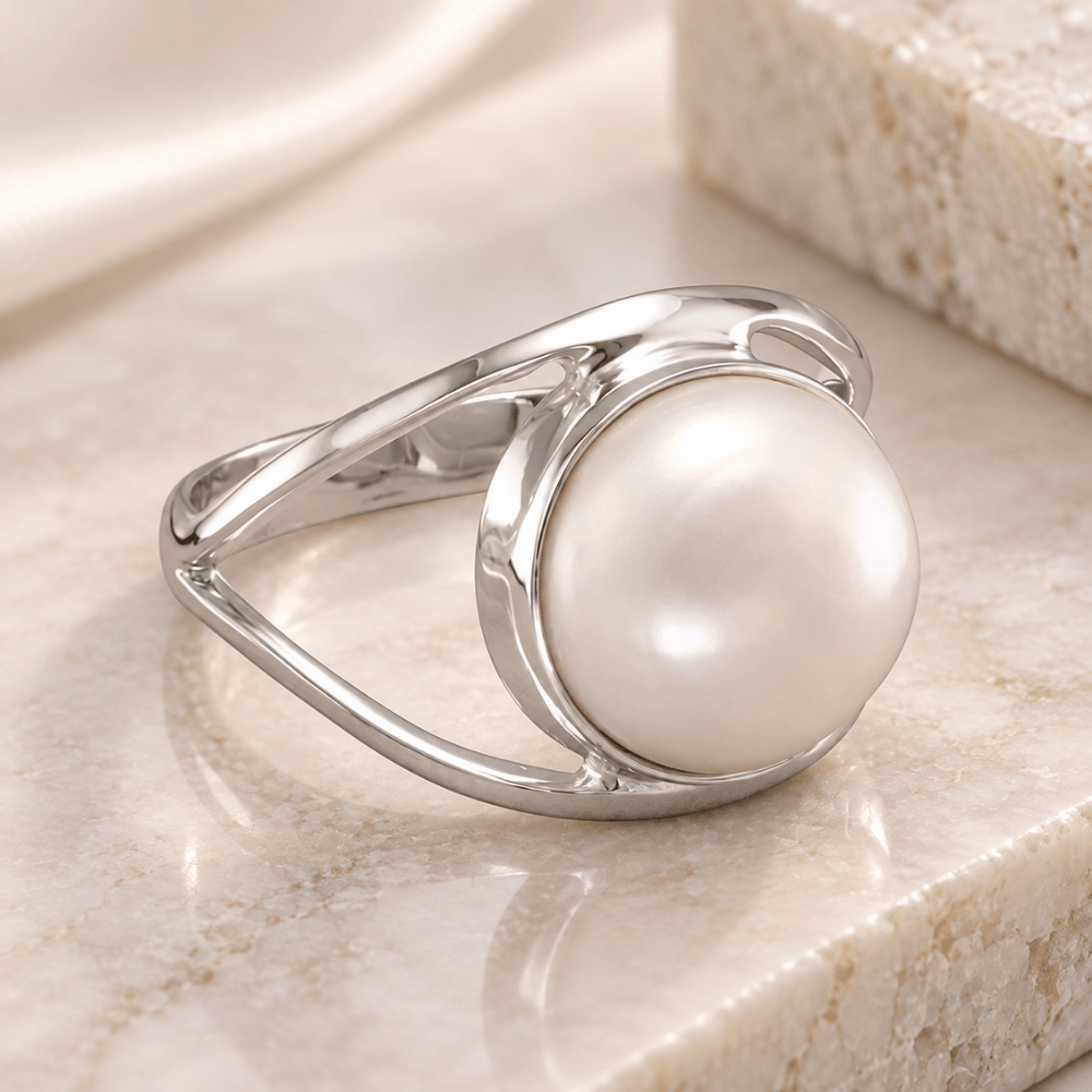 Cultured Freshwater Pearl Open Band Ring