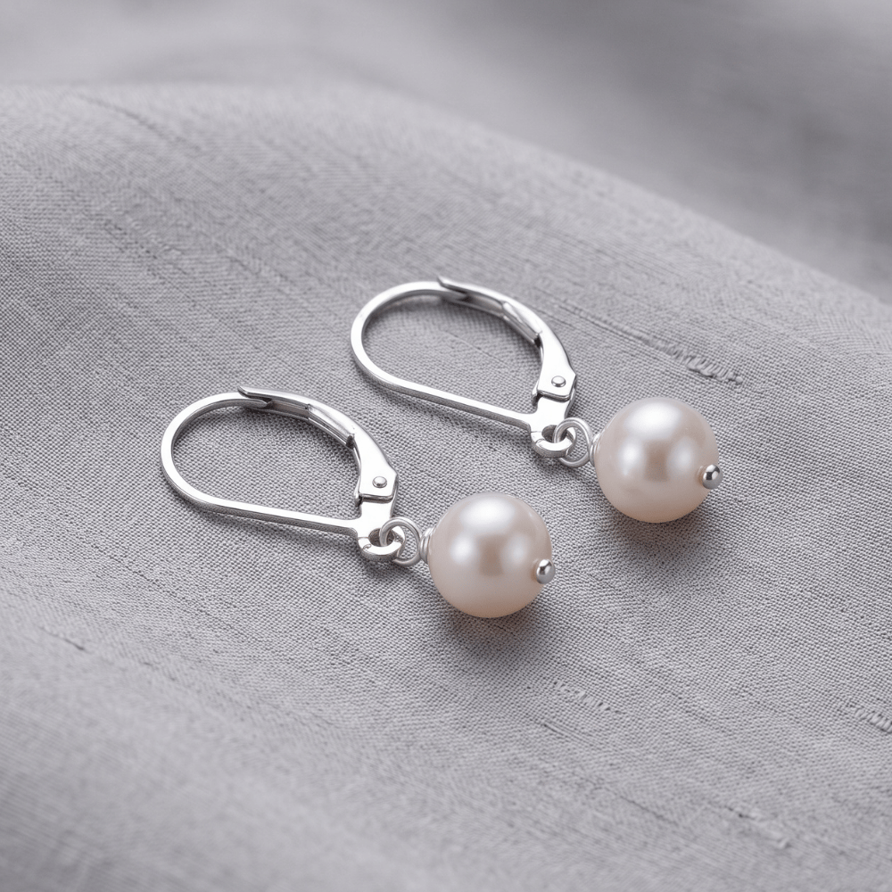 5.5-6mm Cultured Freshwater Pearl Lever Earrings