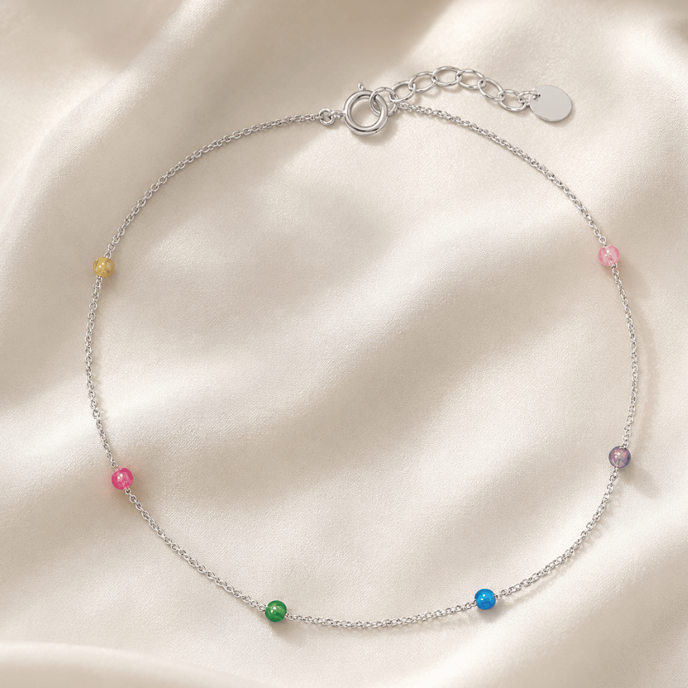 9.25" + 1" Multicolor Bead Anklet