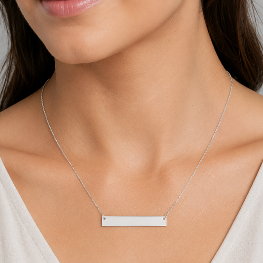16" + 2" Sterling Silver Bar Necklace