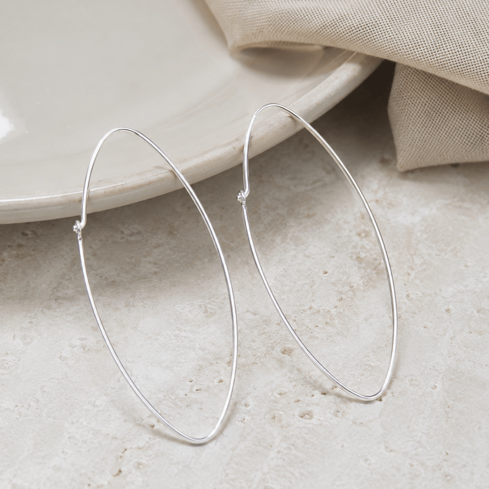 Thin Oval Wire Hoops