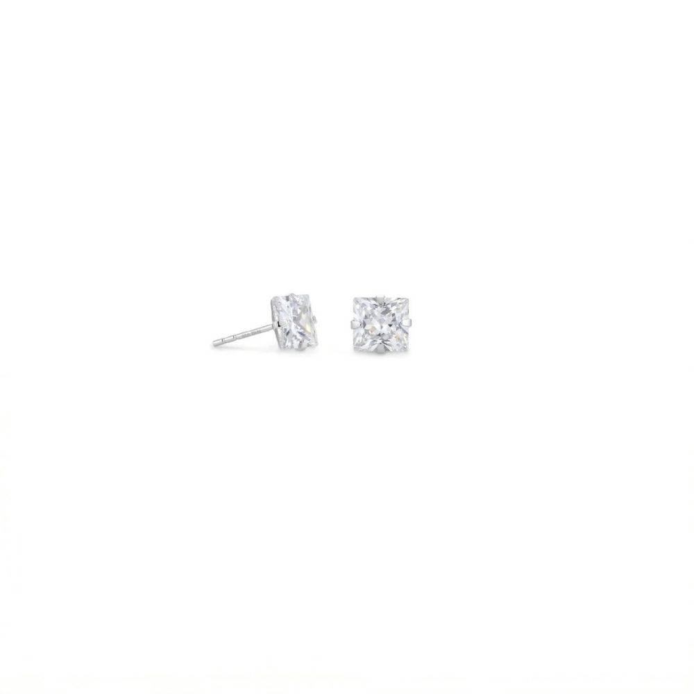 CZ Square Stud Earrings