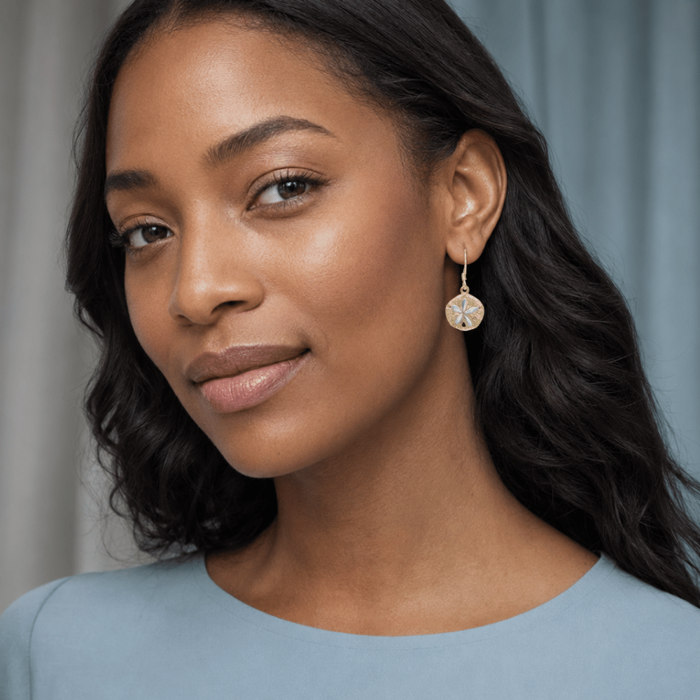 Sand Dollar French Wire Earrings