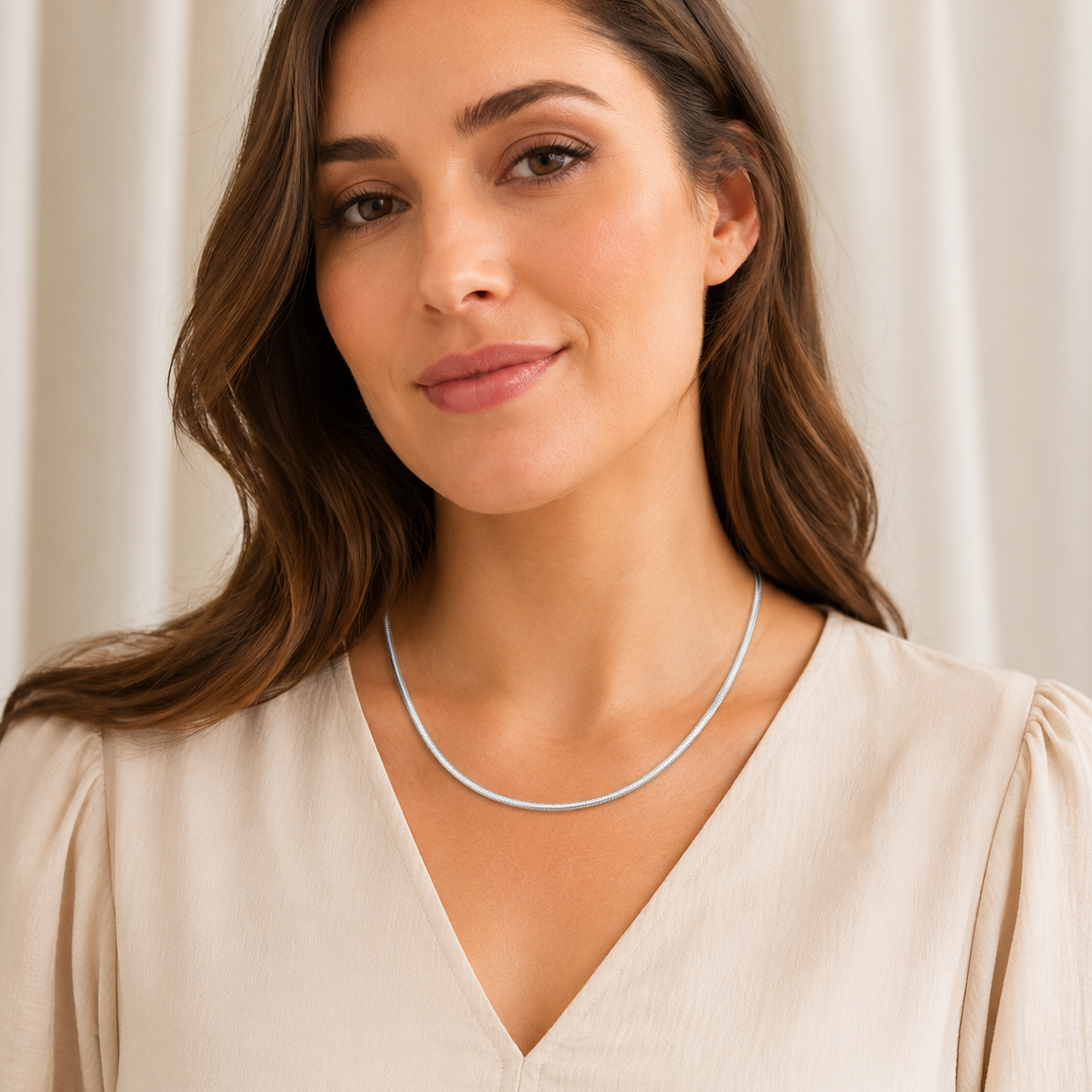 925 Sterling Silver Snake Chain Necklace - 2.6mm