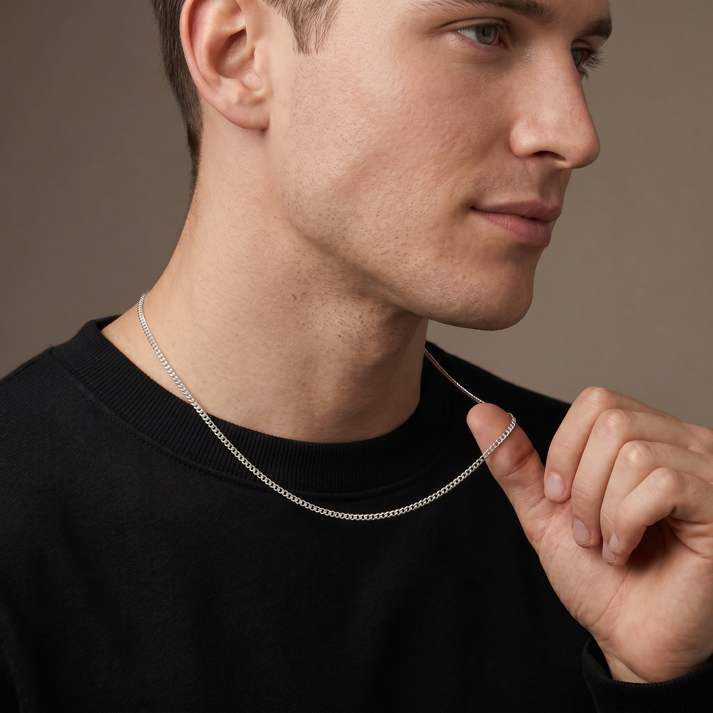 925 Sterling Silver Curb Chain Necklace - 1.4mm