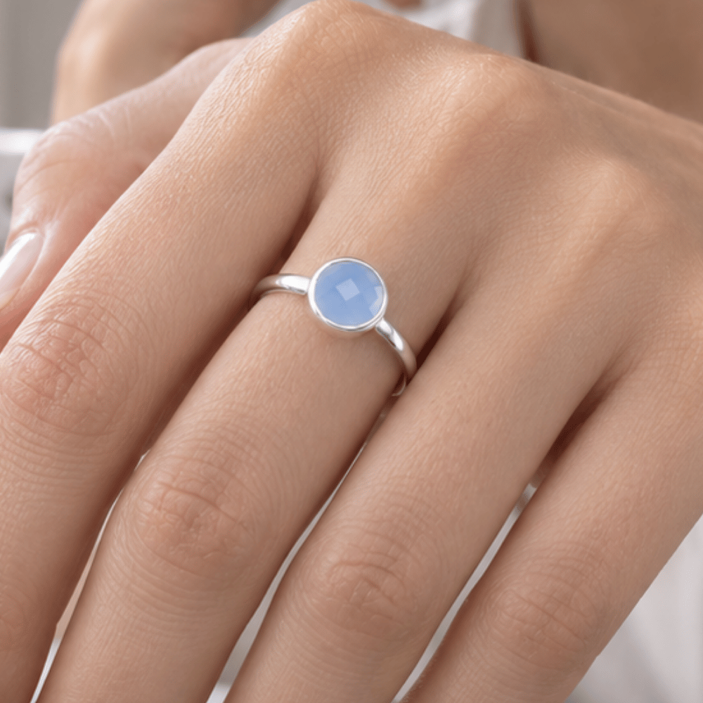 Faceted Chalcedony Ring