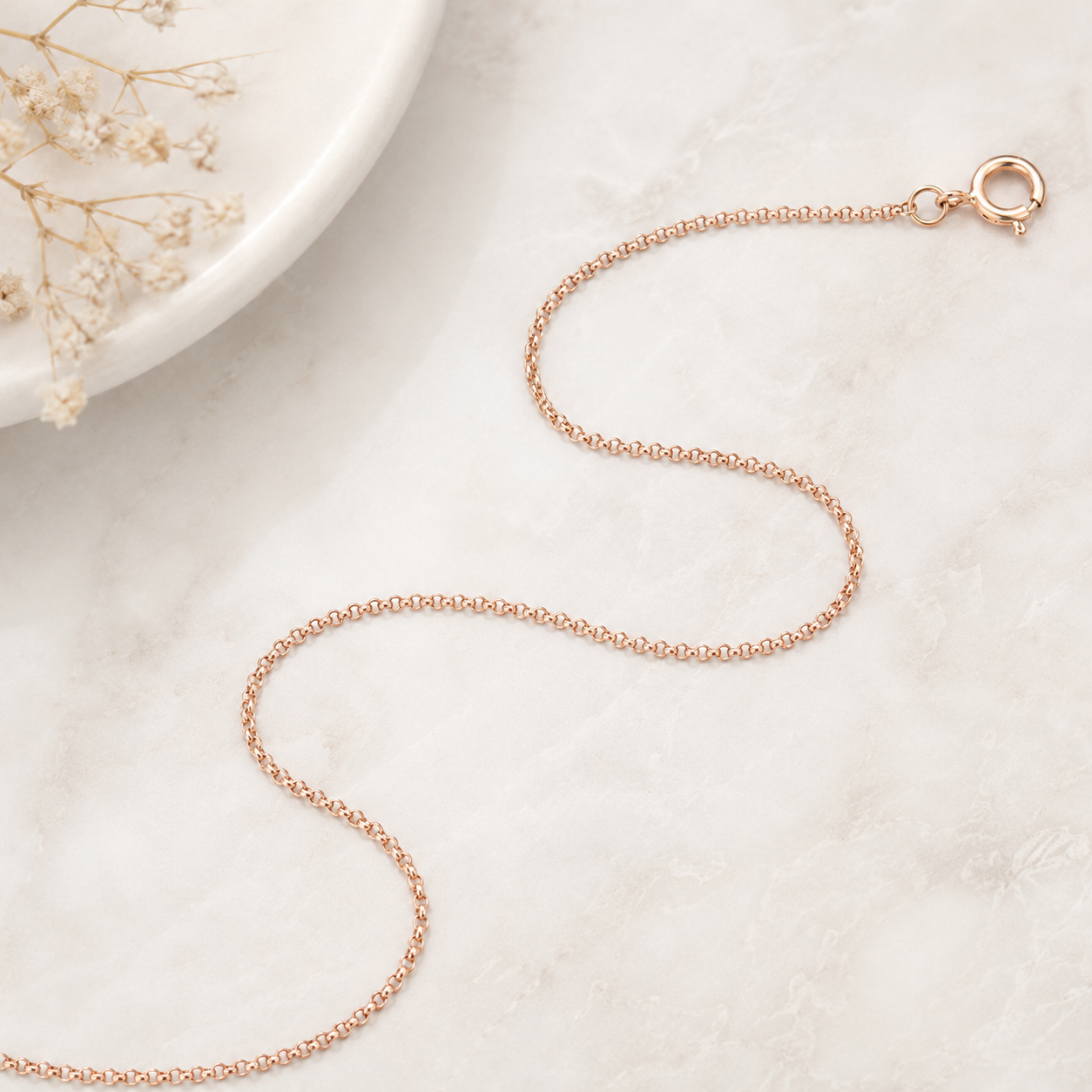 14/20 Pink Gold Filled 020 Rolo Chain Necklace - 1mm