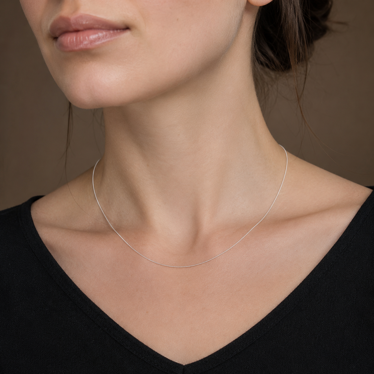 925 Sterling Silver Box Chain Necklace - 0.7mm