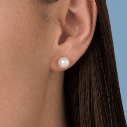 White Cultured Freshwater Pearl Stud Earrings