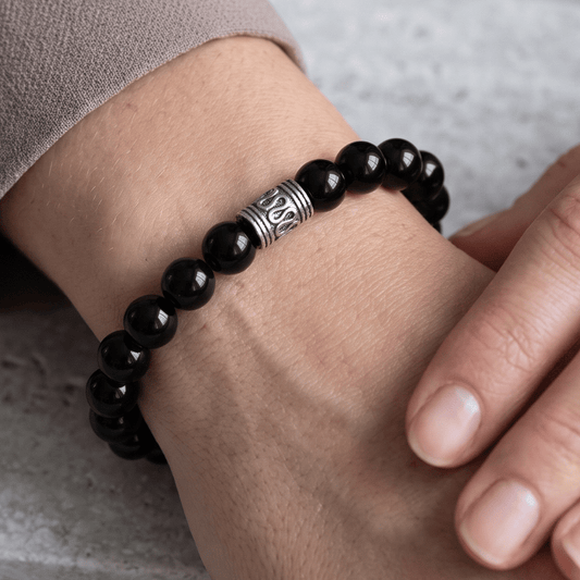 Black Onyx Bead Fashion Stretch Bracelet