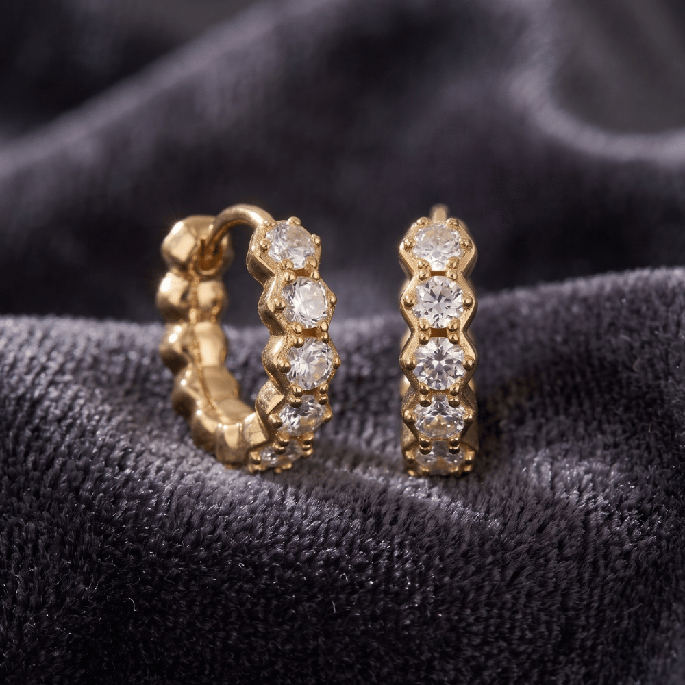 10mm CZ Hoop Earrings