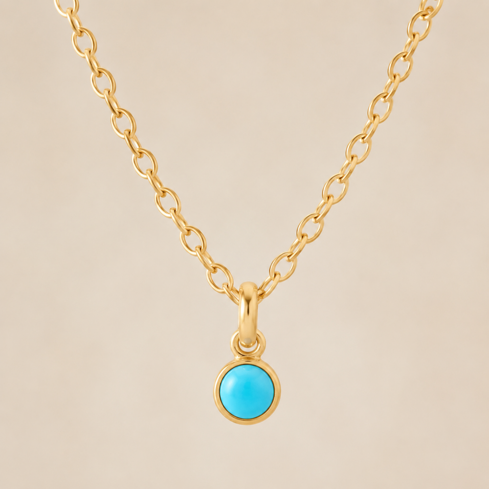 15" + 2.5" 14/20 Gold Filled 3mm Imitation Turquoise Necklace