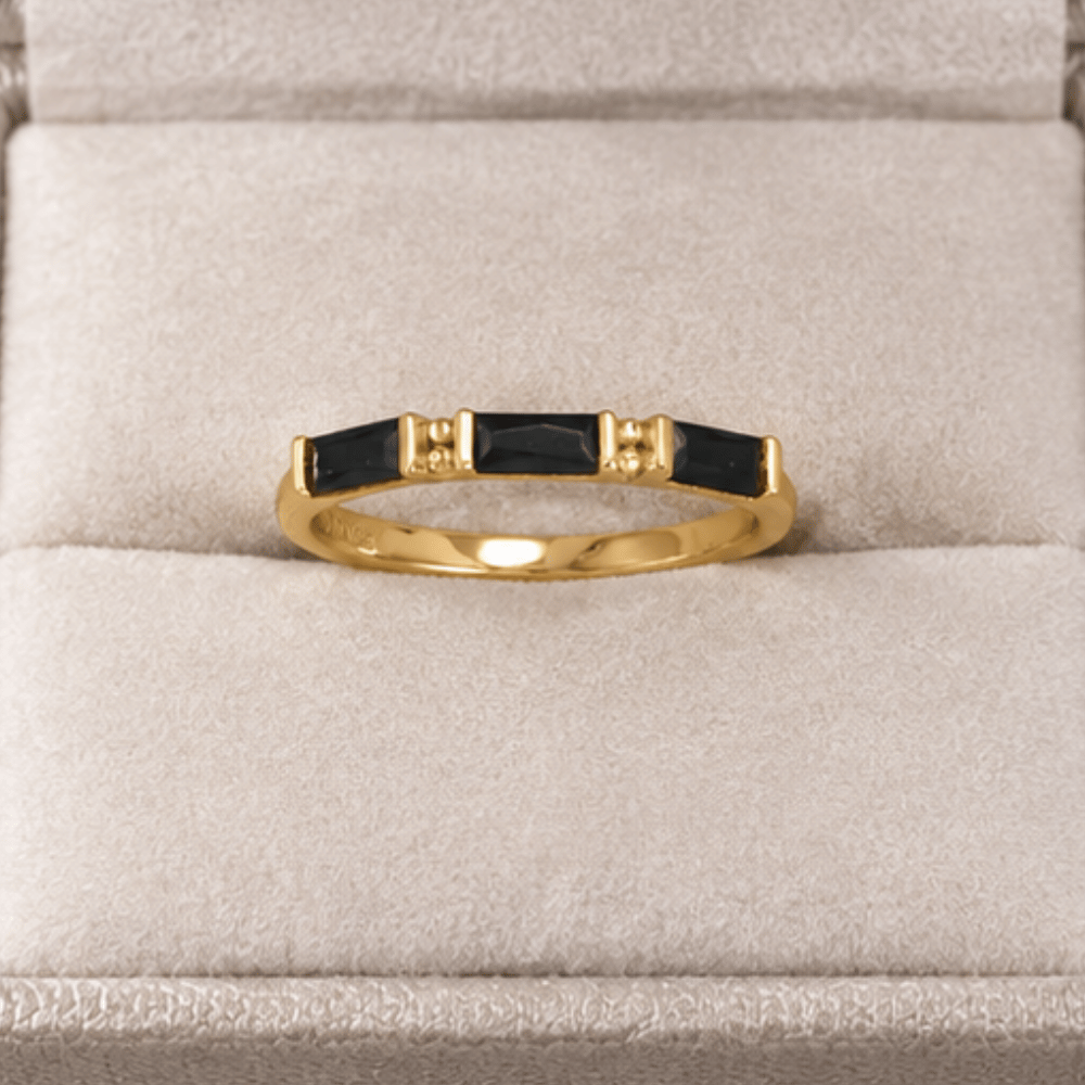 14 Karat Gold Plated Baguette CZ Ring