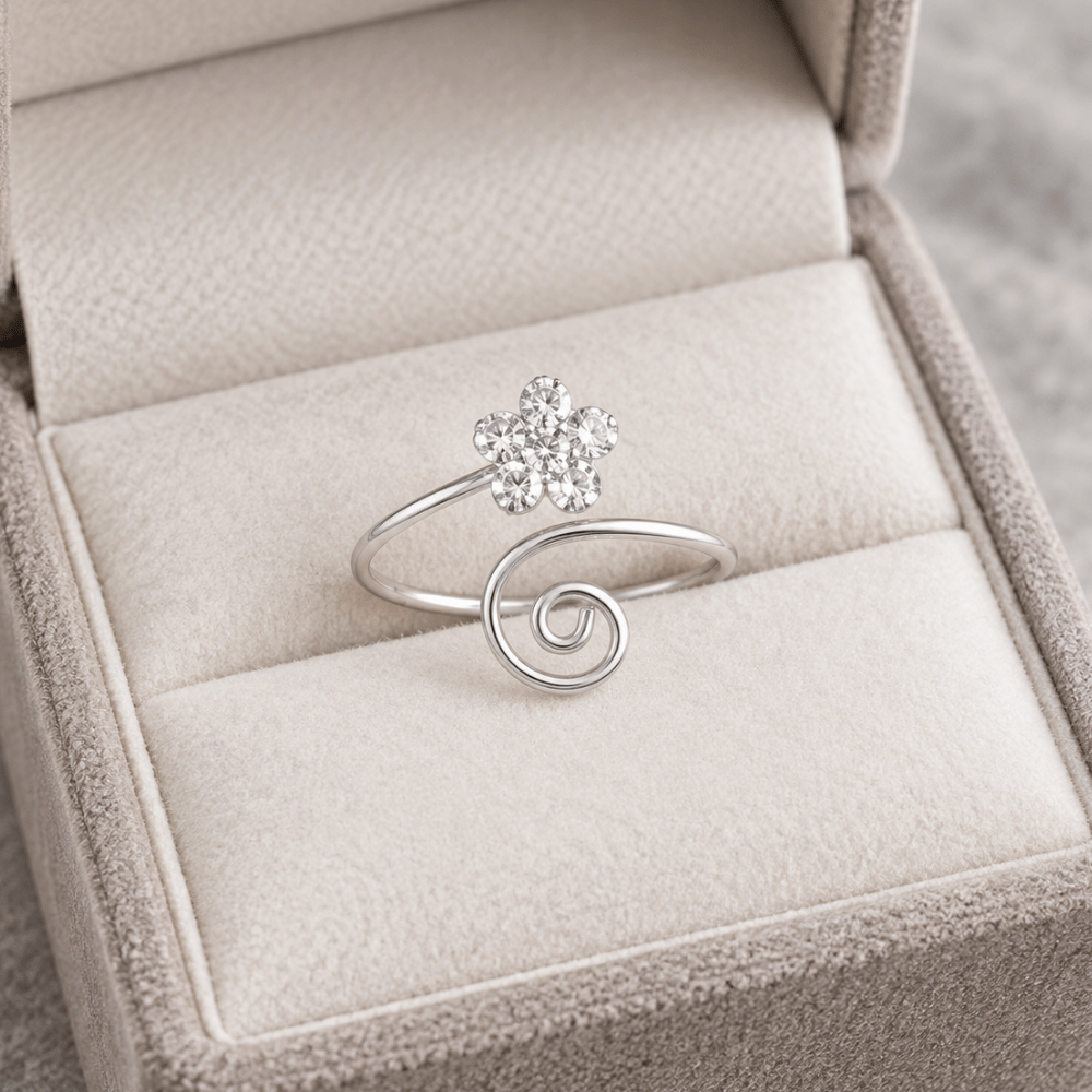 Crystal Flower Wrap Design Toe Ring