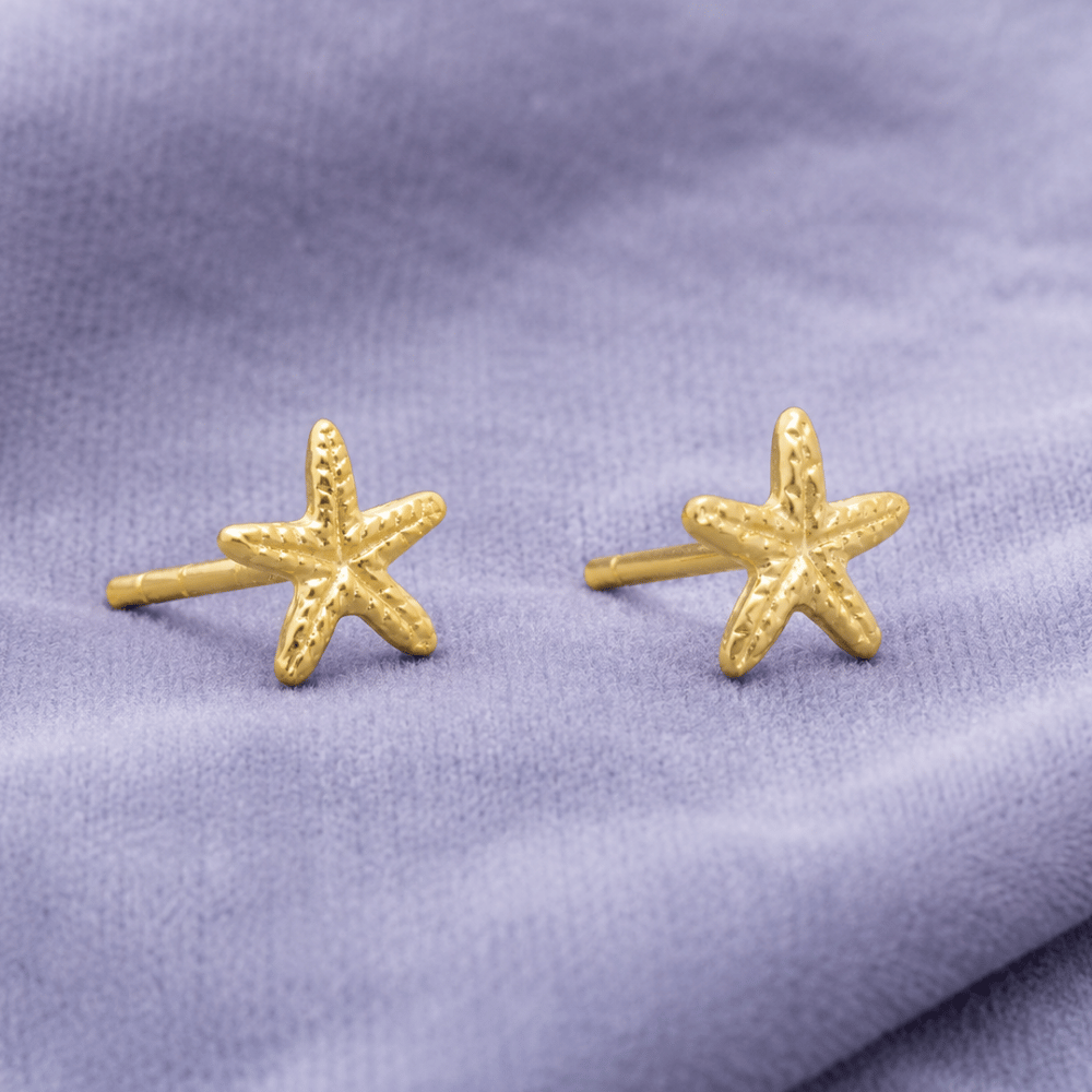 Gold Plated Starfish Stud Earrings