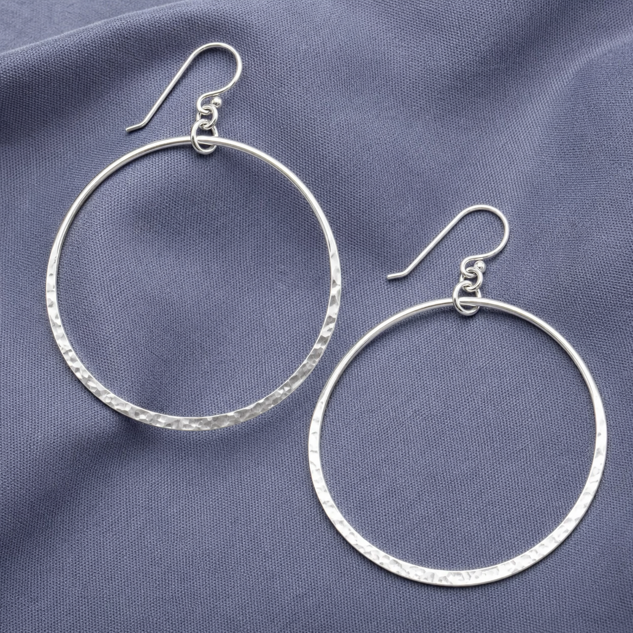 Hammered Open Circle Earrings