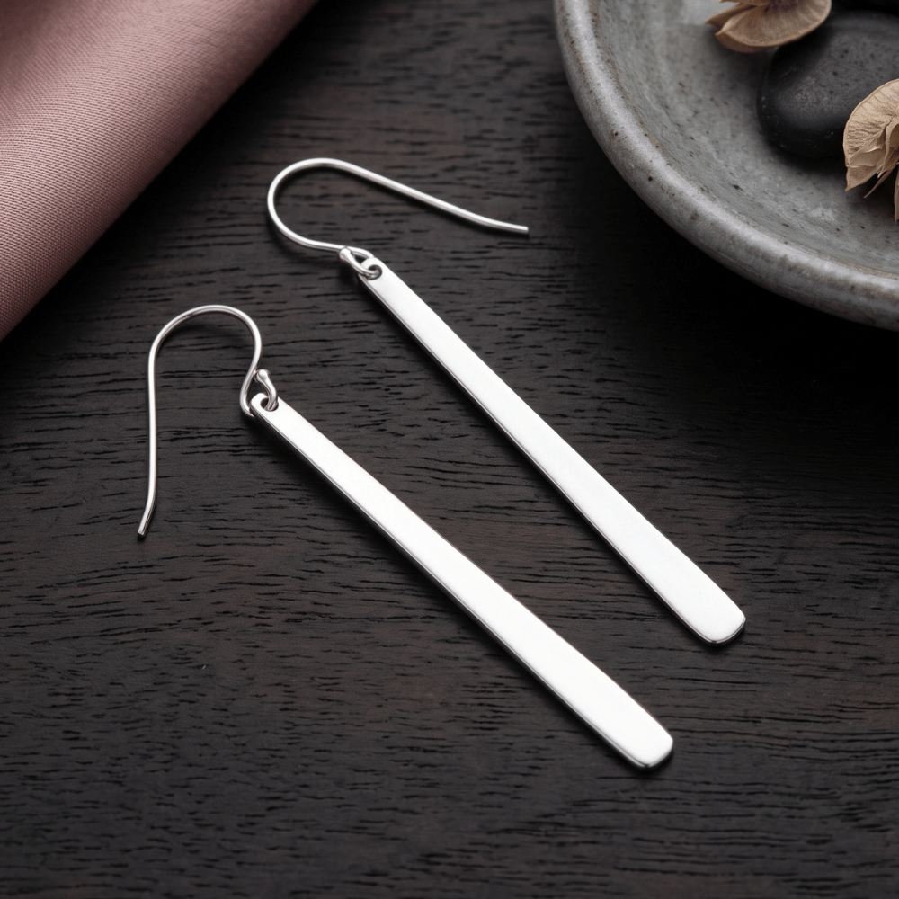 Polished Tapered Matchstick Earrings