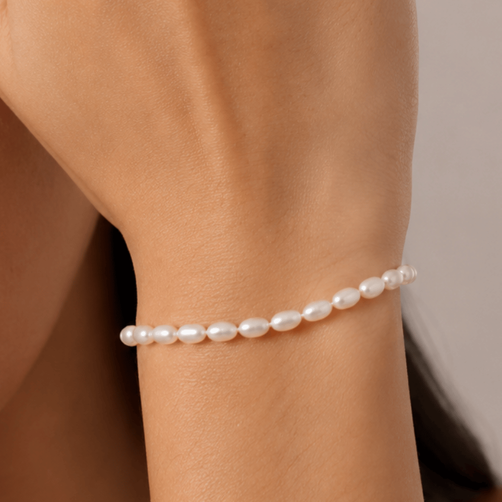 5-inch+1-inch 14/20 Gold Filled Cultured Freshwater Rice Pearl Bracelet