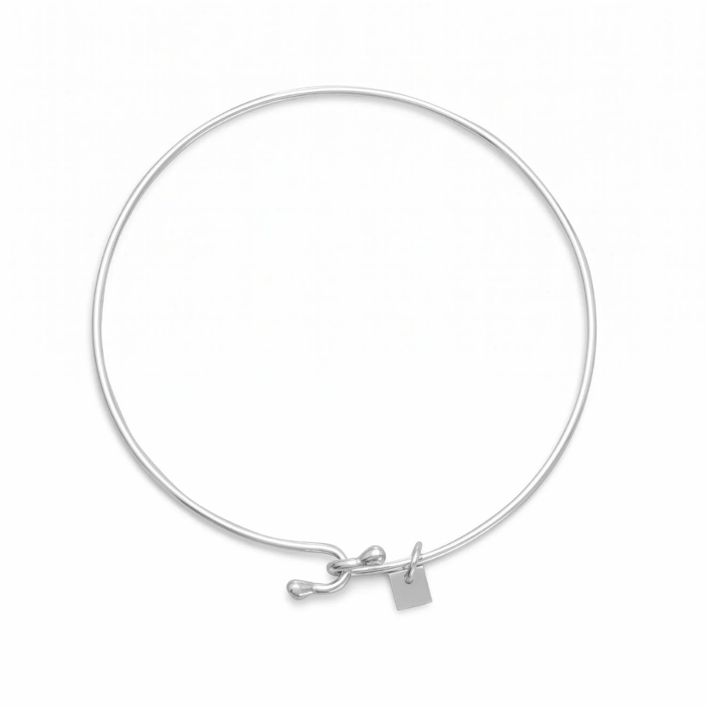 Wire Bangle with Bead Ends